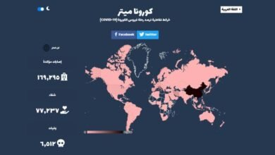صورة “كورونا ميتر”.. خرائط تفاعلية باللغة العربية ترصد رحلة فيروس الكورونا