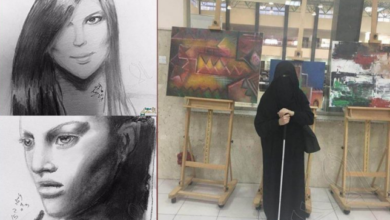 صورة “أمجاد المطيري” رسامة سعودية كفيفة أبهرت العالم بإبداعاتها وقدراتها الكبيرة